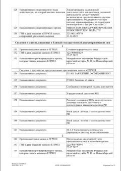 Выписка из реестра юридических лиц